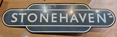 Lot 489 - Railwayana interest - a Stonehaven enamelled...