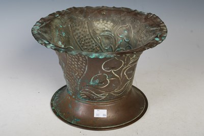 Lot 492 - An Art Nouveau copper planter with embossed...