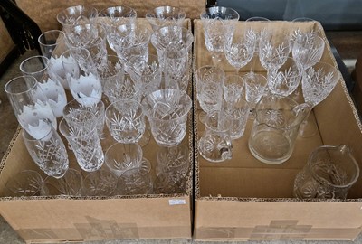 Lot 509 - Two boxes of assorted glassware.