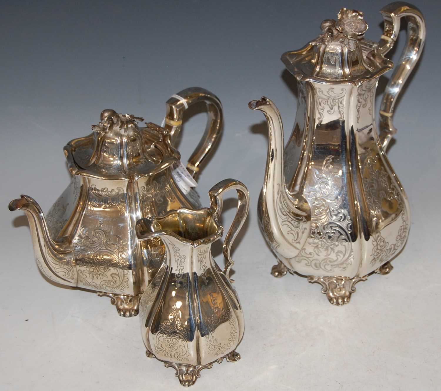 Lot 102 - A Victorian silver three-piece tea and coffee...