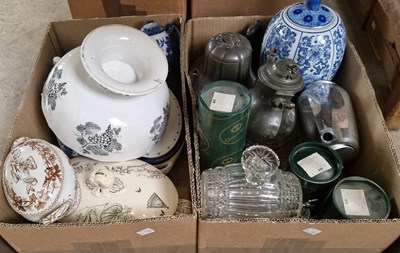 Lot 526 - Two boxes of assorted mixed wares to include...