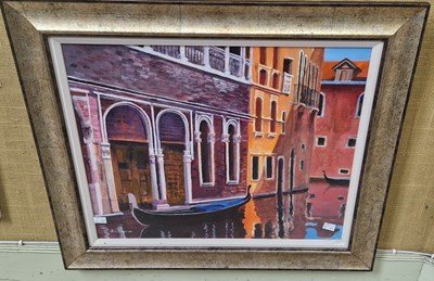 Lot 638 - Burns Shearar Light in Venice acrylic on...