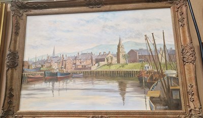 Lot 644 - Maurice Coveney Girvan Harbour, Ayrshire oil...