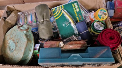 Lot 572 - Fishing interest - a box of miscellaneous...