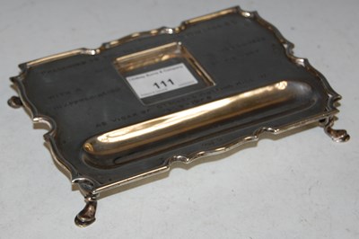 Lot 111 - A London silver desk stand bearing...