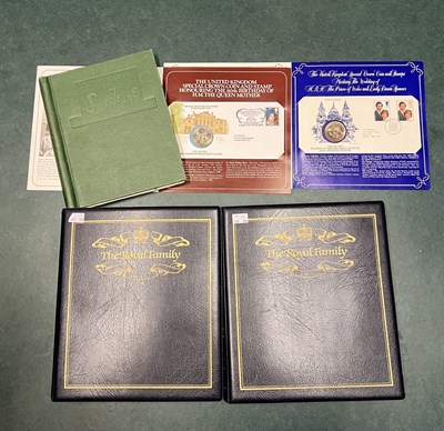 Lot 556 - A box of assorted stamp albums to include two...