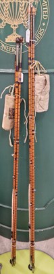 Lot 576 - Fishing interest - Two split cane fishing rods...