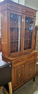 Lot 696 - An Edwardian mahogany and satinwood banded two-...