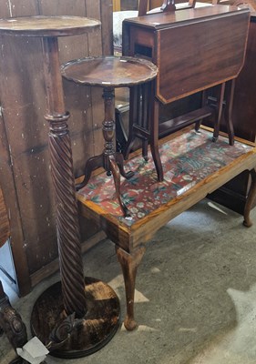 Lot 699 - A group of furniture to include Edwardian...