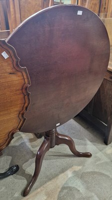 Lot 703 - A 19th century oak snap-top occasional table,...