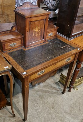 Lot 711 - A late 19th century rosewood and marquetry...