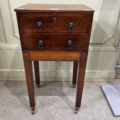 Lot 726 - A 19th century mahogany and boxwood lined work...