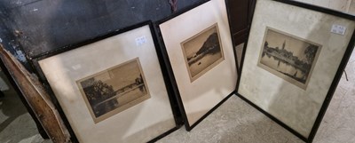 Lot 737 - Three small etchings by Robert Houston:...