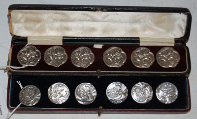 Lot 123 - A cased set of six Birmingham silver Art...