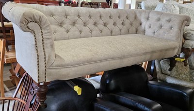 Lot 760 - A Victorian mahogany Chesterfield type sofa...