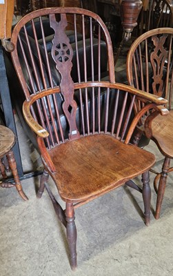 Lot 758 - An antique Windsor chair with pierced...