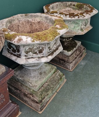 Lot 782 - A pair of composite stone octagonal-shaped...