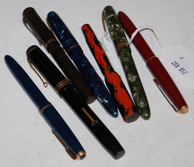 Lot 130 - Seven assorted fountain pens to include...