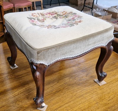 Lot 841 - A Victorian mahogany square shaped stool, the...