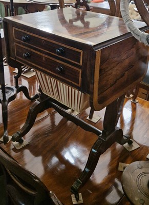 Lot 817 - A 19th century rosewood work table, the...