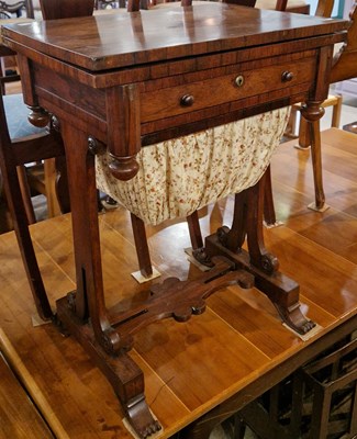 Lot 820 - A 19th century rosewood games / work table,...