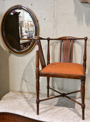 Lot 825 - An early 20th century mahogany and marquetry...