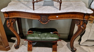 Lot 826 - A 19th century oak marble top serpentine...