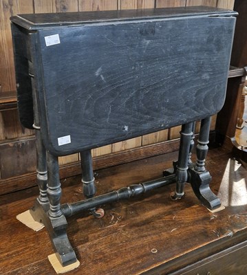 Lot 699 - A small late 19th century ebonised Sutherland...