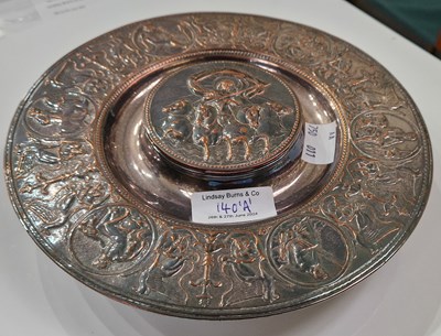 Lot 140 - A 19th century Sheffield plate inkwell of...