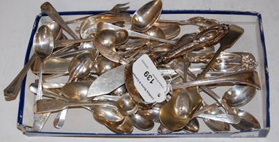 Lot 139 - A collection of assorted silver flatware.