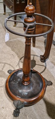 Lot 821 - A mahogany and metal mounted circular stick...