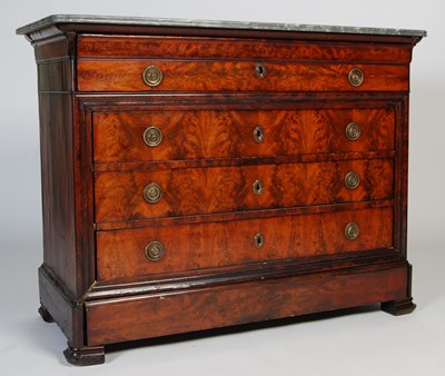 Lot 61 - A 19th century French mahogany marble top...