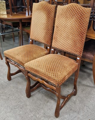 Lot 793 - A pair of 20th century walnut framed side...