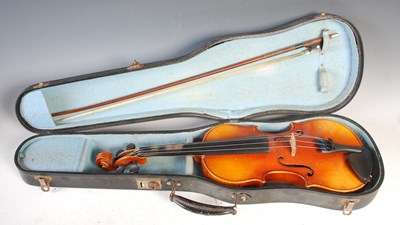 Lot 691 - A Czechoslovakian violin bearing paper label...