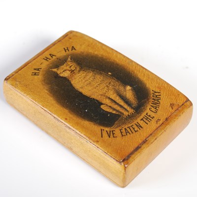 Lot 35 - A 19th century treen snuff box, the hinged...