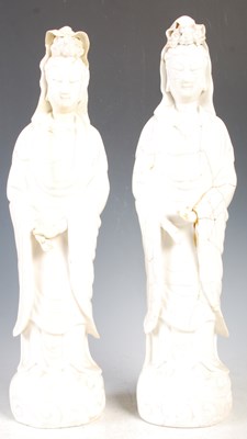 Lot 512 - A near pair of Chinese porcelain blanc de...