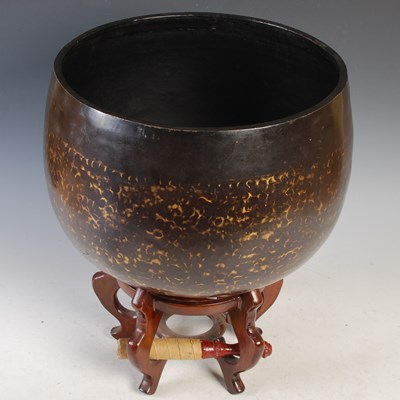 Lot 581 - A Japanese bronze temple gong, with hammered...