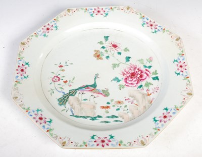 Lot 516 - A Chinese porcelain famille rose octagonal...