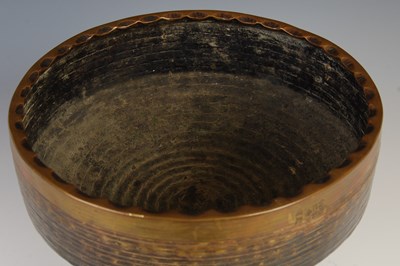 Lot 580 - A Japanese bronze temple gong, with horizontal...