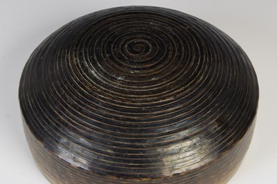 Lot 580 - A Japanese bronze temple gong, with horizontal...