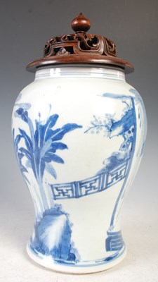 Lot 525 - A Chinese porcelain blue and white jar with...