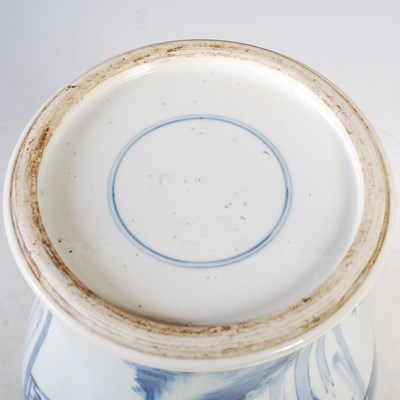 Lot 525 - A Chinese porcelain blue and white jar with...