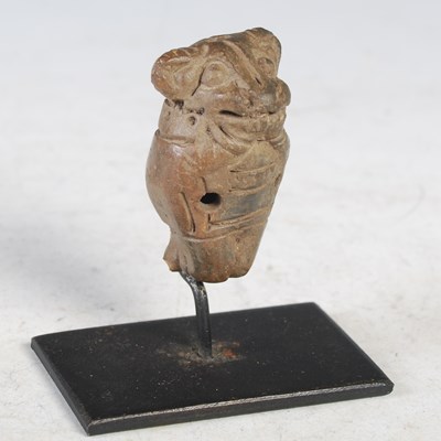 Lot 25 - An antique Columbian terracotta mouse whistle,...