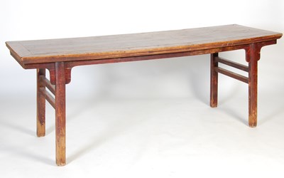 Lot 71 - An antique Chinese dark wood table, the...