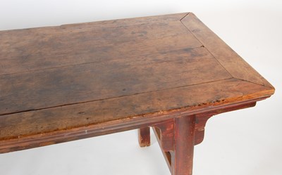 Lot 71 - An antique Chinese dark wood table, the...