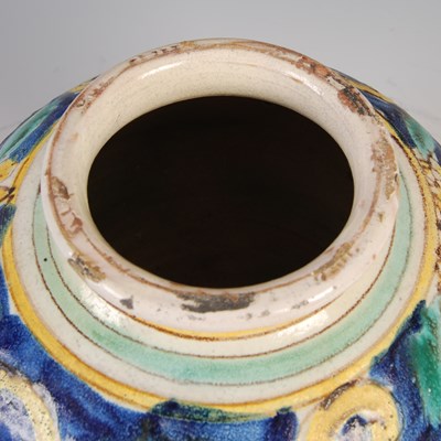 Lot 492 - A 19th century Italian Maiolica pottery vase,...
