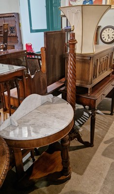 Lot 849 - A Victorian mahogany marble top wash stand,...