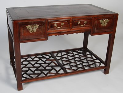 Lot 52 - A Chinese darkwood writing table/dressing...