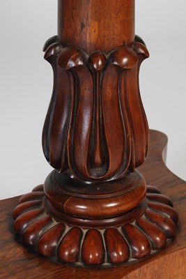 Lot 42 - A 19th century rosewood pedestal card table,...