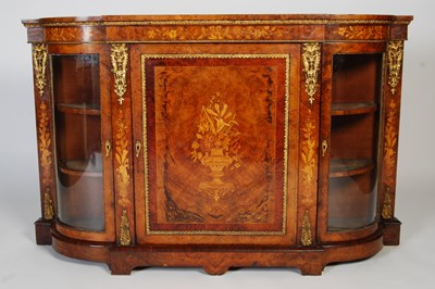 Lot 81 - A Victorian walnut, marquetry and gilt metal...